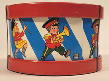 Load image into Gallery viewer, Mid-Century Vintage Children's Tin Drum Set, Musical Toy, Kids' Marching Band