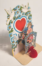 Load image into Gallery viewer, Antique 1920&#39;s &quot;A Token of Love&quot; Die-Cut VALENTINE&#39;S DAY CARD, Pop-Out Doily