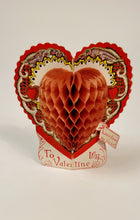 Load image into Gallery viewer, Antique BEISTLE VALENTINE'S DAY Honeycomb Card, Heart, Holiday