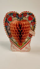 Load image into Gallery viewer, Antique BEISTLE VALENTINE'S DAY Honeycomb Heart Card