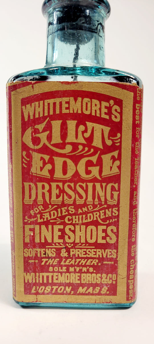 Victorian WHITTEMORE'S GILT EDGE DRESSING BOTTLE, Leather Preserver, V –  TheBoxSF
