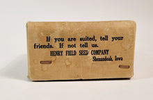 Load image into Gallery viewer, Antique Henry Field Seed Co. SEED PACKET BOX, Cardboard, Farming, Gardening