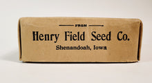 Load image into Gallery viewer, Antique Henry Field Seed Co. SEED PACKET BOX, Cardboard, Farming, Gardening