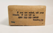 Load image into Gallery viewer, Antique Henry Field Seed Co. SEED PACKET BOX, Cardboard, Farming, Gardening