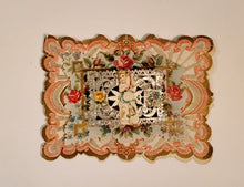 Load image into Gallery viewer, Antique, Die-cut Layered Paper VALENTINE'S DAY CARD, 'Remember Me,' Cupid