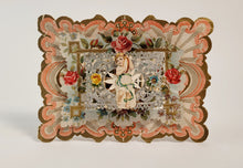 Load image into Gallery viewer, Antique, Die-cut Layered Paper VALENTINE'S DAY CARD, 'Remember Me,' Cupid