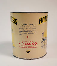 Load image into Gallery viewer, Vintage, Original HOME CANNERS BRAND Fruit Label and Tin, Vintage Kitchen
