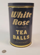 Load image into Gallery viewer, Antique 1930's WHITE ROSE TEA BALLS TIN, Vintage Kitchen, Packaging