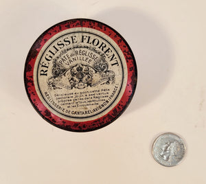 Antique, French REGLISSE FLORENT Vanilla Licorice Medicinal Paste TIN, EMPTY
