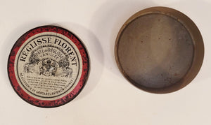 Antique, French REGLISSE FLORENT Vanilla Licorice Medicinal Paste TIN, EMPTY