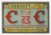 Load image into Gallery viewer, Antique CARHART'S SCOTCH SNUFF Promotional Needle Book Card, Factory