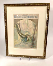 Load image into Gallery viewer, 1899 Framed French LA PLUME Magazine Cover, Alphonse Mucha, Art Nouveau