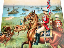 Load image into Gallery viewer, Antique, Original BRITAIN'S BULWARKS Color Lithograph, Print, Army, Navy