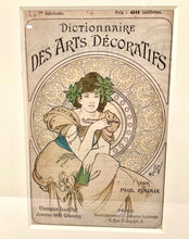 Load image into Gallery viewer, Antique Framed DICTIONNAIRE DES ARTS DECORATIFS Magazine Cover, Alphonse Mucha