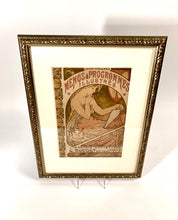 Load image into Gallery viewer,  1898 Framed MENUS & PROGRAMMES ILLUSTRES Lithograph Cover, MUCHA