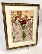 Load image into Gallery viewer, Antique Framed LE PASSANT Lithograph, Robert Engels, L'Estampe Moderne