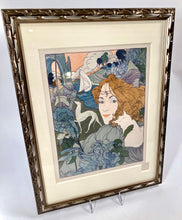 Load image into Gallery viewer, 1897 Antique Framed RETOUR Lithograph, Georges de Feure, Art Nouveau