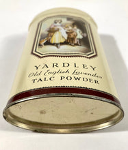 Load image into Gallery viewer, Antique Yardley Old English Lavender Talcum Powder Tin, Partially Full