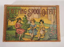 Load image into Gallery viewer, 1920's Antique KNITTING SPOOL OUTFIT Children's Game, Nearly Complete
