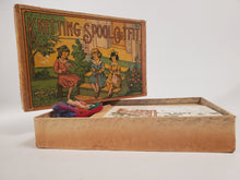 Load image into Gallery viewer, 1920's Antique KNITTING SPOOL OUTFIT Children's Game, Nearly Complete