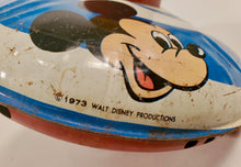 Load image into Gallery viewer, 1973 Tin DISNEY SPINNING TOP, Mickey Mouse, Donald Duck, Goofy, Pluto