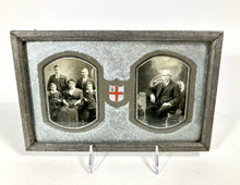 Load image into Gallery viewer, Victorian Framed Double Sided Family Portrait with Family Crest, Silver Mat