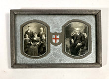 Load image into Gallery viewer, Victorian Framed Double Sided Family Portrait with Family Crest, Silver Mat