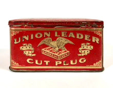 Load image into Gallery viewer, Antique UNION LEADER Cut Plug Tin || EMPTY