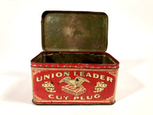 Load image into Gallery viewer, Antique UNION LEADER Cut Plug Tin || EMPTY