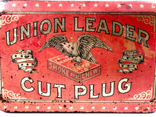 Load image into Gallery viewer, Antique UNION LEADER Cut Plug Tin || EMPTY