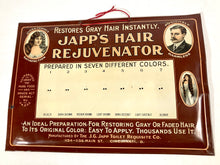 Load image into Gallery viewer, Antique Edwardian JAPP'S HAIR REJUVENATOR Metal Store Display, Sign
