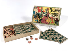 Load image into Gallery viewer, 1920's BANNER LOTTO COMPLETE Children's Game Box || Early Parker Brothers Inc.