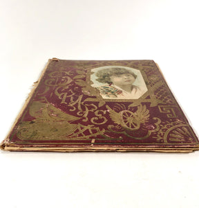 Victorian, Turn of the Century Children's SCRAP BOOK with Ornate Cover