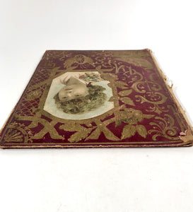 Victorian, Turn of the Century Children's SCRAP BOOK with Ornate Cover