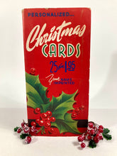 Load image into Gallery viewer, 1950's Personalized CHRISTMAS CARDS Sample Book, Ten Designs, Embossed, Foil || Hye-Quality Card Co.