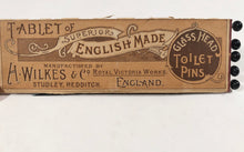 Load image into Gallery viewer, Tablet of Superior English Made GLASS HEAD TOILET PINS || H. Wilkes & Co. England