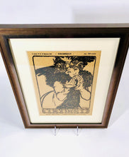Load image into Gallery viewer, 1899 COCORICO Framed Magazine Cover, Alphonse Mucha, Wood Block Print