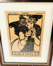 Load image into Gallery viewer, 1899 COCORICO Framed Magazine Cover, Alphonse Mucha, Wood Block Print
