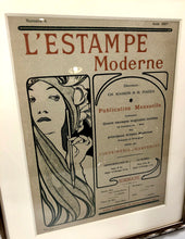 Load image into Gallery viewer, 1897 L'ESTAMPE MODERNE Framed Lithographic Portfolio Cover, Alphonse Mucha