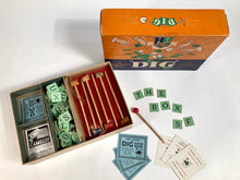Load image into Gallery viewer, 1950's Vintage DIG Family Card, Board GAME, Gold Mine, Monopoly Man, Deco