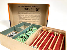 Load image into Gallery viewer, 1950's Vintage DIG Family Card, Board GAME, Gold Mine, Monopoly Man, Deco