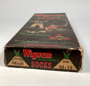 1940's-1950's WIGWAM SPORTSMAN SOCK BOX, Empty Vintage Clothing Package 