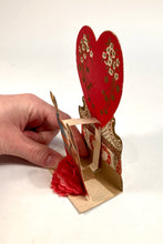 Load image into Gallery viewer, Antique Die-Cut, Pop-Up VALENTINE'S DAY CARD, Children Eating Pie, Doily