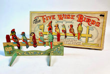 Load image into Gallery viewer, Vintage 1930's-1940's FIVE WISE BIRDS Children's SHOOTING GAME, Parker Bros.