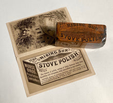 Load image into Gallery viewer, Antique 1880's RISING SUN STOVE POLISH Trade Card Pamphlet, Household Cleaner