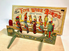Load image into Gallery viewer, Vintage 1930's-1940's FIVE WISE BIRDS Children's SHOOTING GAME, Parker Bros.