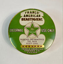 Load image into Gallery viewer, Antique Art Deco FRANCO-AMERICAN BEAUTIGIENE Cosmetic Tin, Fleur De Lys, Beauty