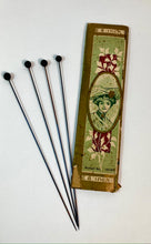 Load image into Gallery viewer, Antique 1900's CASTLE TOILET PIN TABLET, Edwardian Hat Pins, Vintage Fashion