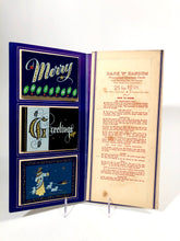 Load image into Gallery viewer, 1950's Dark 'n' Hansum Personal CHRISTMAS CARDS Sample Book, Eight Designs, Foil || Hye-Quality Card Co.