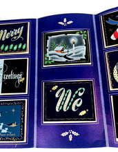 Load image into Gallery viewer, 1950's Dark 'n' Hansum Personal CHRISTMAS CARDS Sample Book, Eight Designs, Foil || Hye-Quality Card Co.